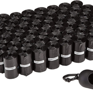 Dog Poop Bags with Dispenser and Leash Clip, Unscented - 900-Pack, 33 X 23Cm, Black